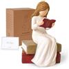 Cuayaes Leggi la Statua Decorativa da Interno, Regalo per Lettori Amanti dei Libri donne, laureati, studenti, insegnanti, Soprammobili Moderni Scolpite a mano per Soggiorno Scrivania Camera da Letto Ufficio