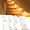 Swoieltr Luce Notturna con Sensore di Moviment, 6 Pezzi Ricaricabile Luce Notturna a Led ON/OFF/AUTO Modalità, 2700K Bianco Caldo Luce Bambini per Scale Corridoio Camera da Letto Soggiorno