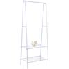 HUOLE Mobile Appendiabiti da Ingresso, Stand Appendiabiti da Terra Moderno Scaffale Porta Abiti da Camera con Ganci e Scarpiera a 2 Livelli, 59,5 x 36,5 x 160 cm (Bianco-59,5 * 36,5 * 160 cm)