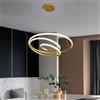 maolo Lampadario LED a Sospensione con Anelli Concentrici - Dimmerabile con Telecomando, 45W x2 per Interni Camera da letto, Soggiorno, Cucina (Oro)