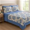 Corredocasa Completo Lenzuola in Flanella Morbida 100% Cotone Naturale Made in Italy Disponibile in Diverse Misure Fantasie e Colori Assortiti, Facile da Lavare (Fiori Blu, Matrimoniale)