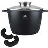 KARL HAUSMANN Pentola Antiaderente - 6 Litri - Ø 24 cm - Casseruola Induzione in Alluminio Pressofuso con Coperchio - Pentola per Tutti i Piani Cottura - Pentole Antiaderenti per Pasta - Pot - Tegame