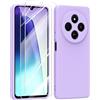 MIKULLE Cover in Silicone per Xiaomi Redmi 14C 4G / Redmi A4 5G con 2 Pellicola Vetro Temperato, Custodia Morbido Silicone Ultra Sottile Liquida TPU Antiurto AntiGraffio Case - Viola