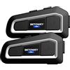 BETOWEY Interfono Moto Bluetooth Coppia TK-X2 Auricolari Moto Casco con Cancellazione del Rumore, Distanza 1KM, Radio FM, Sistema di Comunicazione Moto Universale