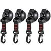 ZITUZY 4 Pezzi Ventosa per Campeggio, Ancoraggio a Ventosa con Gancio di Fissaggio, Ventosa per Bagagli, per Casa, Campeggio, Auto, Tenda da Sole (Nero)