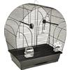 Flamingo Gabbia per uccelli - Voliera - Saga Nero - 51×28×55,5 cm - 2 posatoi, 2 mangiatoie, porta frontale, cassetto estraibile, produzione europea