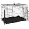 VOUNOT® Gabbia per Cani Pieghevole in Metallo, Cassetta per Trasporto Scatola Trasportino Cani con 2 Porte, Vassoio Rimovibile, 122x75x81cm, Nero
