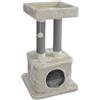 JACK AND VANILLA, Elegante tiragraffi per Gatti, Design Moderno Crema e Grigio, Multifunzionale per grattare e riposare, Dimensioni 50 x 50 x 86 cm, Colore Crema-Grigio, Modello tiragraffi