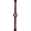 Hip Hop Orologio donna PIED DE POULE con cinturino in silicone, tessuto, movimento TIME JUST - 3H QUARTZ, Arancio-spiegel, misura unica