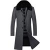 YAOTT Cappotto Invernale in Lana Uomo Trenchcoat Lungo Slim Fit Monopetto Cappotti Lana con Fodera in Piumino e Collo in Pelliccia Removibile Elegante Trincea Giacca a Vento Giaccone da Lavoro Colore B XXL
