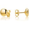 Miore Orecchini Donna Argento 925 a Lobo Placcato Oro Giallo 18K, Made in Italy, Piercing Ipoallergenici 7 mm, Confezionati in un Elegante Portagioie, Gioielli Ogni Giorno o Regalo Speciale