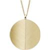 Fossil Collana da donna in acciaio inossidabile con chiusura a moschettone, tono oro, con ciondolo rotondo