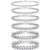 TINGN Bracciale da uomo in argento 316L in acciaio inox cubano, corda ro, set di gioielli regalo per uomini, papà, fidanzato, marito, Acciaio inossidabile