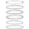 TINGN Bracciale da uomo in argento 316L in acciaio inox cubano, corda ro, set di gioielli regalo per uomini, papà, fidanzato, marito, Acciaio inossidabile