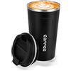 Goodatech 510ml/18oz Tazza Viaggio caffè Termica in acciaio inossidabile, Senza BPA Vuoto Isolato Borraccia, Auto Bicchiere con Coperchio a Tenuta Stagna, per caffè caldo/freddo (Nero)