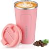 Goodatech 510ml/18oz Tazza Viaggio caffè Termica in acciaio inossidabile, Senza BPA Vuoto Isolato Borraccia, Auto Bicchiere con Coperchio a Tenuta Stagna, per caffè caldo/freddo (Rosa)