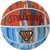 Spalding - Marble Series - Pallacanestro - Misura 5 (diametro 22 cm) - Colore bianco/rosa - Palla in gomma resistente per interni ed esterni