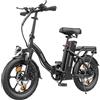 ESKUTE D100 Bici Elettrica Pieghevole 16×2.50, Batteria Rimovibile 36V 13Ah, Bicicletta Elettrica 250W per Adulti, Velocità 25 km/h, Autonomia 50-100 km, Ebike Urbana con Supporto Smartphone USB