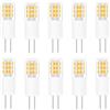 Jiotouhu LED Lampade G4 Bianco Caldo 3000K 12V AC/DC Lampadine 2W Sostituisce 20W Alogene, 16 2835 SMD 200LM Angolo del fascio 360°Senza sfarfallio Non Dimmerabile 10 Pezzi