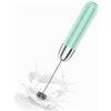 Maestri House Montalatte ricaricabile, portatile, elettrico, in acciaio inox, impermeabile, staccabile, frusta per bevande, mini frullatore per matcha, latte, cappuccino (Blu Pallido e argento)