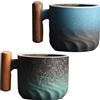 GOMETY Set di 2 tazze da espresso da 60 ml, tazze da caffè di alta qualità con manico, mini tazze da caffè, in ceramica, per caffè espresso e moka (blu+verde)