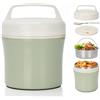 profiwoab Contenitore termico per mangiare, 1,2 l, in acciaio inox con cucchiaio, ciotola termica a prova di perdite, per bambini, adulti, contenitore termico per porridge pasti