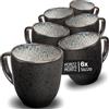Moritz & Moritz ORGANIC Set di 6 tazze da caffè - Set di bicchieri da caffè grigi in robusto gres con unico sfumato decoro - Set di tazze da caffè adatto alla lavastoviglie