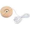 Fdit Base Luce Led 2 Cm Interruttore Illuminazione 0.8In Lampada Portalampada In Legno Massello Di Quercia 5V Decorazione Rotonda Lampade Da Terra In Legno Di Quercia (base luce calda)