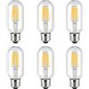 HUAMu Lampadina E27 T45 LED Edison 6W Bianco caldo 2700K 60W Ricambio a incandescenza Lampadina decorativa LED vintage E27 Lampadina a filamento tubolare trasparente T45 (confezione da 6, non dimmerabile)