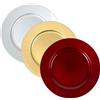 DEL GIUDICE 24x Sottopiatti Natalizi In Plastica 33cm Decorazioni Natale Per Tavola 3 colori