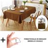 BVT Tovaglia Antimacchia in Poliestere Impermeabile marrone cucina + fermatovaglia