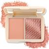 Boobeen 2 colori Blush Highlighter Contour Makeup Palette, Blush Contouring Palette Matte e Shimmer, Blush Powder Face Blusher Highlight Bronzer Shade, altamente pigmentato sfumabile