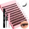 Wendy Lashes Kit Extension Ciglia 200PCS Clusters Lashes Kit D Curl 0,07 40D 8-16mm Ciglia Finte Individuali Fluffy Effetto 3D Cluster Eyelash con Lash Bond e Seal for DIY Lashes