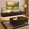 Ribanedy Mobile TV Sospeso in Legno Massello con luce LED | Consolle Multimediale da Parete | Grande Mobile TV con Spazio di Archiviazione per Soggiorno e Ufficio (Noce, 180cm)