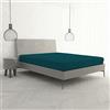 Italian Bed Linen Lenzuolo Sotto MAX COLOR con Angoli Elasticizzati da 25 cm Letto Matrimoniale 170x200 cm, 100% Cotone Made in Italy - Tinta Unita PETROLIO