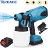 TKKEACE 800ML Pistola a spruzzo elettrica Cordless Spruzzatore di vernice Mobili per auto Aerografo in acciaio Facile spruzzatore di vernice per Makita 18V Batteria - With 1 Battery