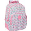 safta MOOS FLORES - Zaino doppio adattabile, in tessuto riciclabile, ideale per bambini di diverse età, comodo e versatile, qualità e resistenza, 32 x 15 x 42 cm, colore multicolore, multicolore,