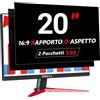 ZOEGAA Confezione da 2 Pellicole Privacy Monitor 20 Pollici per Computer 16:9 - Filtro Privacy Antiriflesso con Protezione Luce Blu per PC, Rimovibile a Doppia Faccia, Protezione Dati a 180°