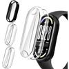 iVoler 3 Pezzi Clear Cover con Pellicola Protettiva per Xiaomi Smart Band 10 (Non per Ceramic Edition), Copertura Completa Custodia Anti-Graffio Ultra Sottile Morbida TPU Case, 2 Trasparente + 1 Nero
