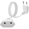 HuaLiSiJi Prolunga Europea 2.5A 250V Europea Cavo Prolunga Euro, per Elettrodomestici, Lampada, Spina di Ricarica, TV, PC Ecc (Bianco, 2m)