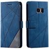 SONWO Cover per Galaxy S7, Flip Caso in PU Pelle Case Cover Portafoglio Custodia per Samsung Galaxy S7, [Kickstand] [Slot per Schede], Blu