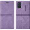OKZone Cover per Samsung Galaxy A91/S10 Lite/M80S, Cover a Libro Samsung A91/S10 Lite/M80S, Custodia in Pelle Magnetica [Portafoglio] Custodia Silicone TPU,Funzione Supporto Slot Schede (Viola)