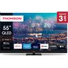 Thomson Smart TV 55 Pollici 4K Ultra HD Display QLED Sistema Google TV con Google Front Speaker Classe F colore Nero - 55QG6C14