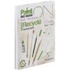 Clairefontaine 975740C - Blocco incollato con vernice multitecnica - 30 fogli di carta da disegno multitecnica 100% riciclata sulla superficie satinata - bianco - A5 14,8 x 21 cm 250 g