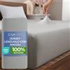 CGK Unlimited Lenzuolo con angoli 180x200 cm - Lenzuolo in jersey elasticizzato 100% cotone, certificato Oeko-TEX, premium, morbido, coprimaterasso in jersey per materassi a molle fino a 30 cm - Grigio chiaro