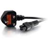 C2G 80601 Cavo di alimentazione per computer portatile C5 da 1 metro (IEC60320C5 a BS1363) 3 piedi Cloverleaf cavo di alimentazione, nero