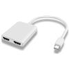PremiumCord MST Adattatore Mini DisplayPort 1.2 auf 2x HDMI 2.0, Estensione + Specchio + 2 Vari Schermi, Video 4K@30Hz 2160p, Full HD 1080p 60Hz, Bianco