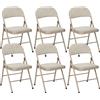 HOMCOM Set di 6 Sedie Pieghevoli Moderne in Acciaio e Poliestere, 45x46x78 cm, Beige | Aosom Italy