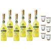 Pallini Liquore Limoncello 1 lt 6 Bottiglie Con 6 Bicchieri