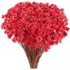 Larber 300 Pezzi Steli di Fiori Secchi Fiore Secco Margherita Fiore Essiccato Brasiliano Bianco Mini Fiori Secchi Bouquet Di Naturali Decorare Oggetti Di Scena Decor (Rosso)